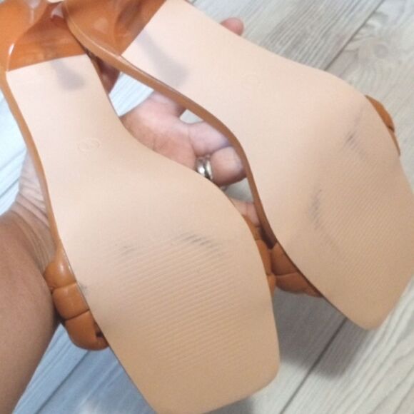 (60-4121) Ermonn Womens Square Open Toe Heeled Sandals Sz 9.5 - Picture 6 of 11